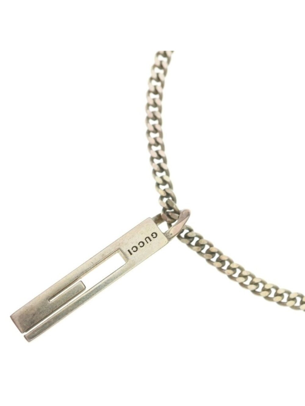 Gucci G Motif Charm Necklace Silver